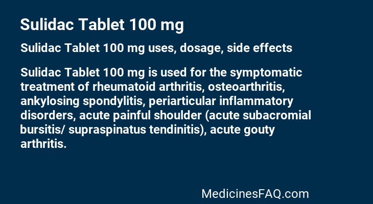 Sulidac Tablet 100 mg