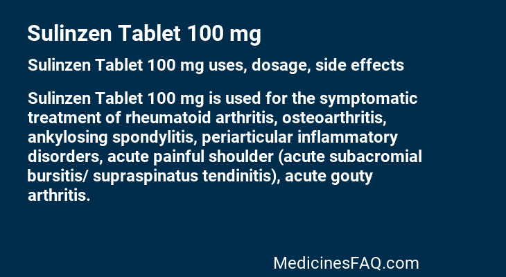 Sulinzen Tablet 100 mg