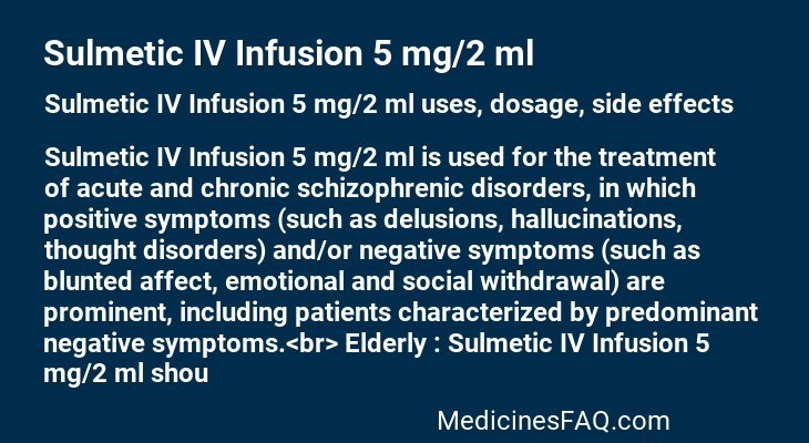 Sulmetic IV Infusion 5 mg/2 ml