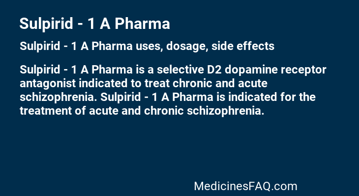 Sulpirid - 1 A Pharma