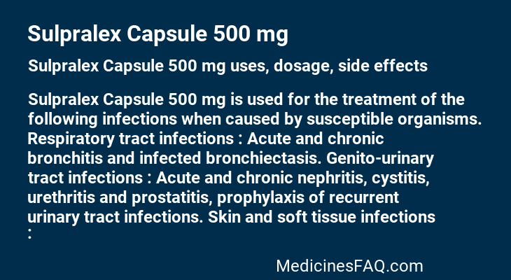 Sulpralex Capsule 500 mg