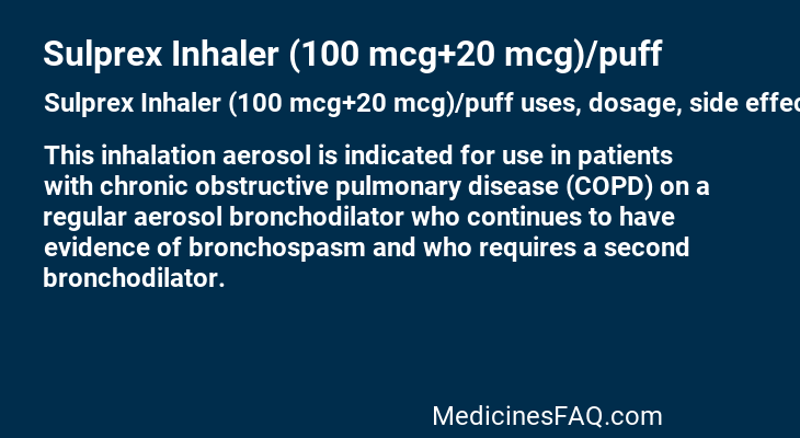 Sulprex Inhaler (100 mcg+20 mcg)/puff