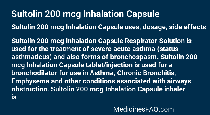 Sultolin 200 mcg Inhalation Capsule