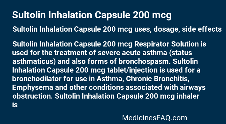 Sultolin Inhalation Capsule 200 mcg