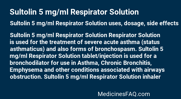 Sultolin 5 mg/ml Respirator Solution