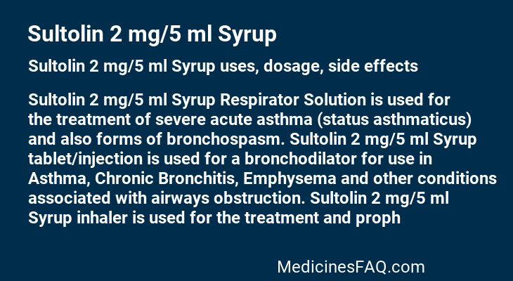 Sultolin 2 mg/5 ml Syrup