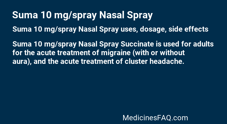 Suma 10 mg/spray Nasal Spray