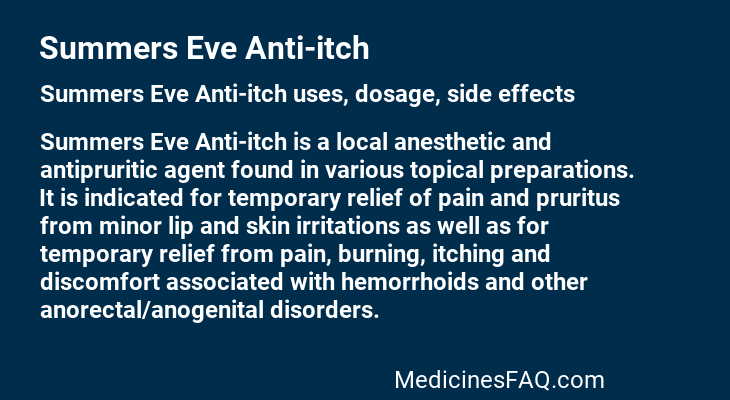 Summers Eve Anti-itch