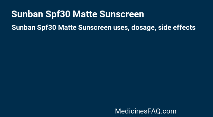 Sunban Spf30 Matte Sunscreen