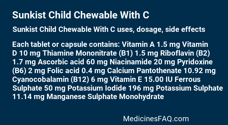 Sunkist Child Chewable With C