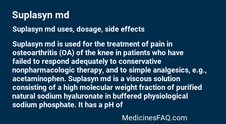 Suplasyn md