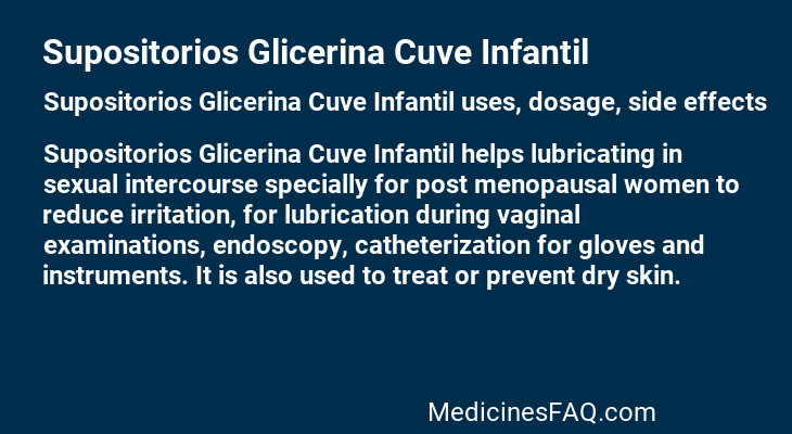 Supositorios Glicerina Cuve Infantil