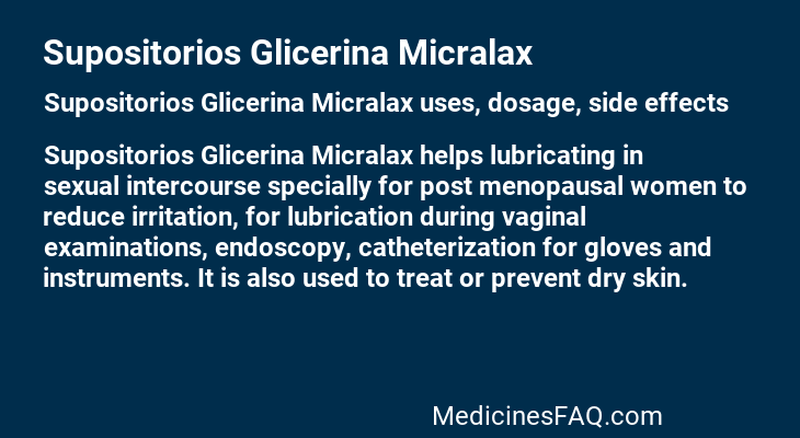 Supositorios Glicerina Micralax