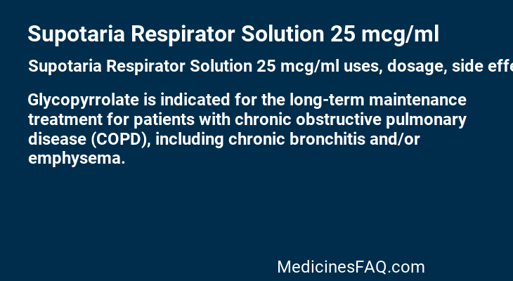 Supotaria Respirator Solution 25 mcg/ml