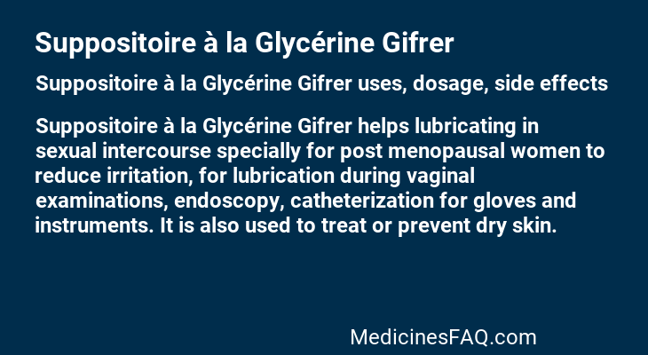 Suppositoire à la Glycérine Gifrer