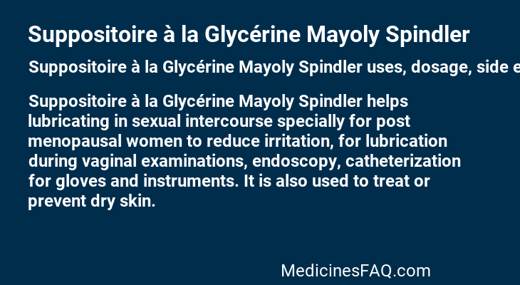 Suppositoire à la Glycérine Mayoly Spindler