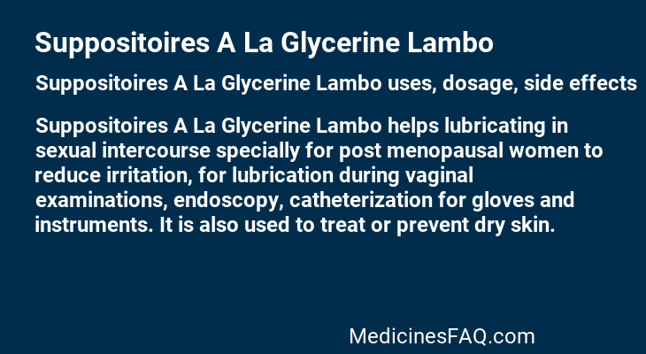 Suppositoires A La Glycerine Lambo