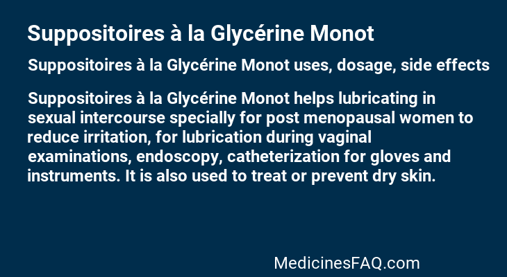 Suppositoires à la Glycérine Monot