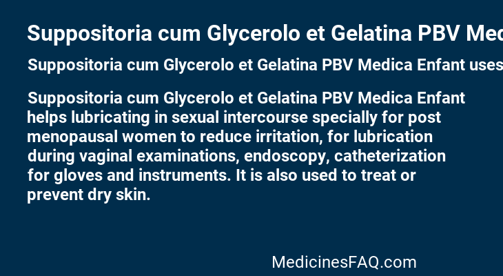 Suppositoria cum Glycerolo et Gelatina PBV Medica Enfant