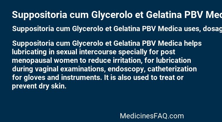 Suppositoria cum Glycerolo et Gelatina PBV Medica