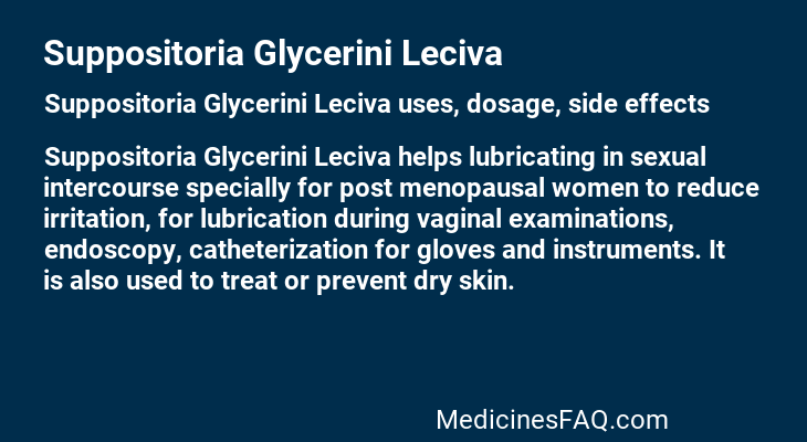 Suppositoria Glycerini Leciva