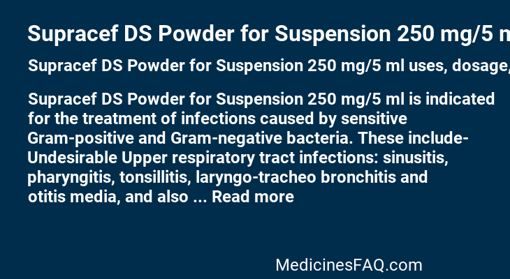 Supracef DS Powder for Suspension 250 mg/5 ml