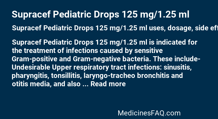 Supracef Pediatric Drops 125 mg/1.25 ml