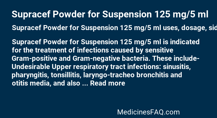 Supracef Powder for Suspension 125 mg/5 ml
