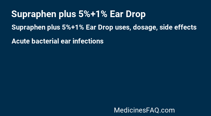 Supraphen plus 5%+1% Ear Drop