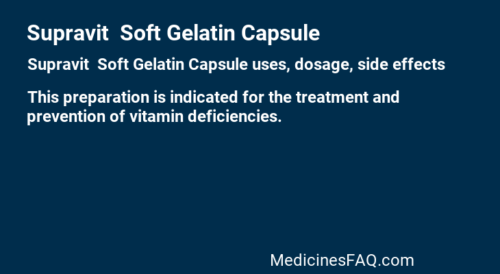 Supravit  Soft Gelatin Capsule