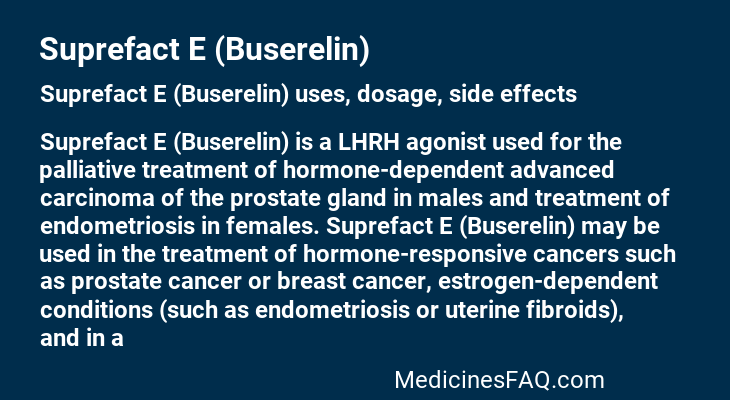 Suprefact E (Buserelin)