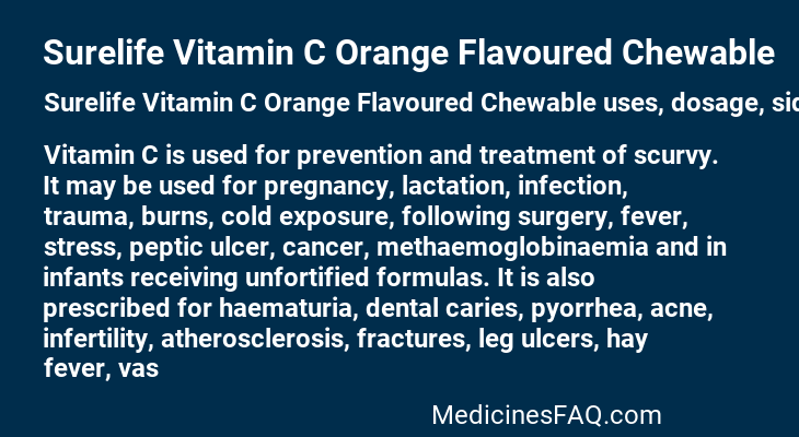 Surelife Vitamin C Orange Flavoured Chewable
