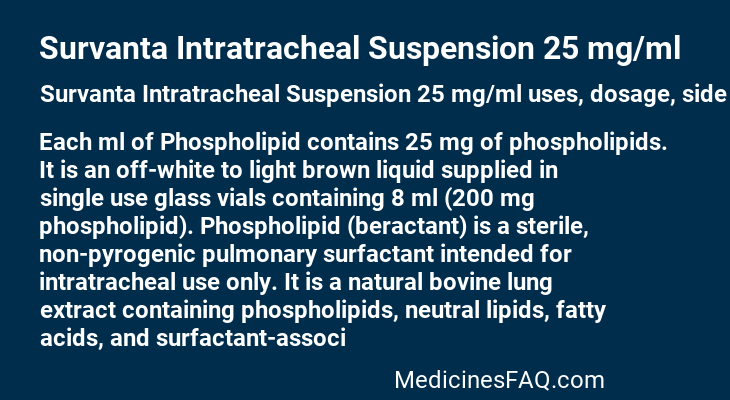 Survanta Intratracheal Suspension 25 mg/ml