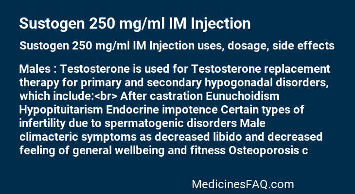 Sustogen 250 mg/ml IM Injection