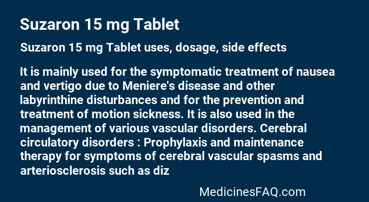 Suzaron 15 mg Tablet