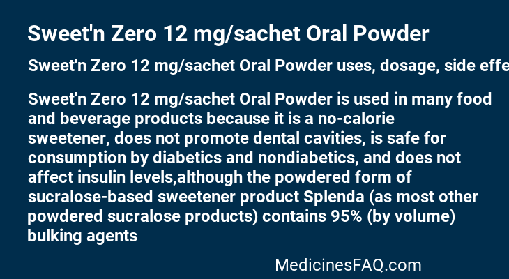 Sweet'n Zero 12 mg/sachet Oral Powder