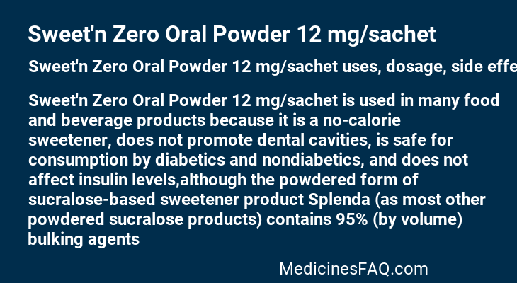 Sweet'n Zero Oral Powder 12 mg/sachet