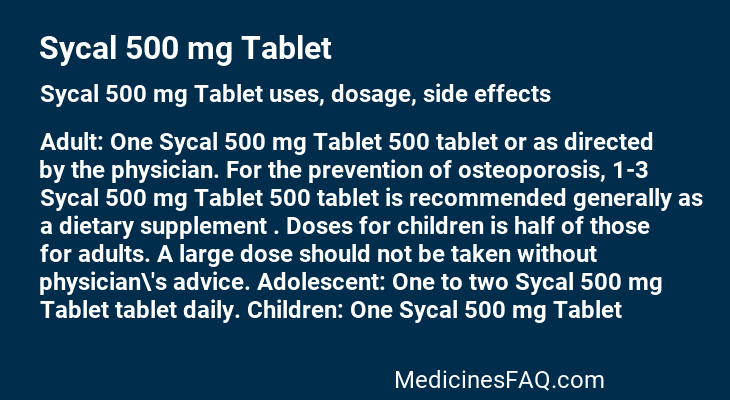 Sycal 500 mg Tablet