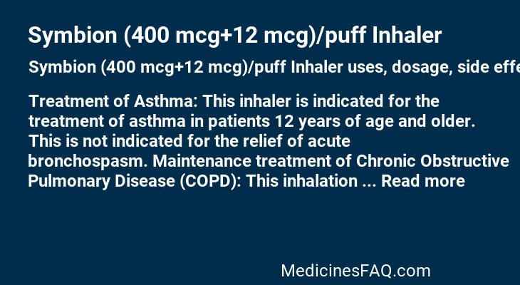 Symbion (400 mcg+12 mcg)/puff Inhaler