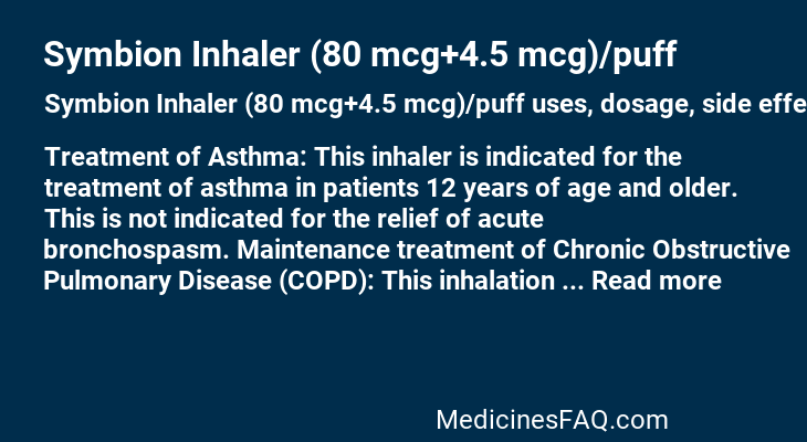Symbion Inhaler (80 mcg+4.5 mcg)/puff