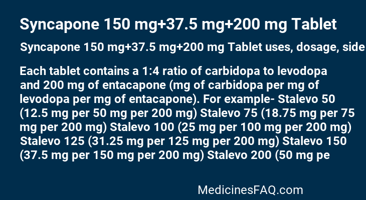 Syncapone 150 mg+37.5 mg+200 mg Tablet