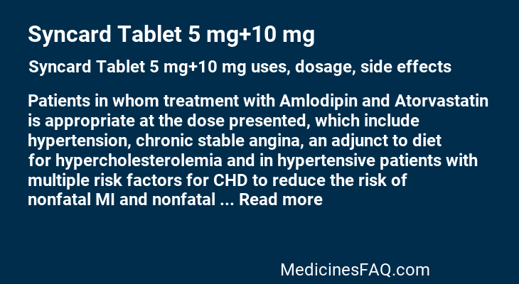 Syncard Tablet 5 mg+10 mg