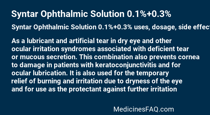 Syntar Ophthalmic Solution 0.1%+0.3%