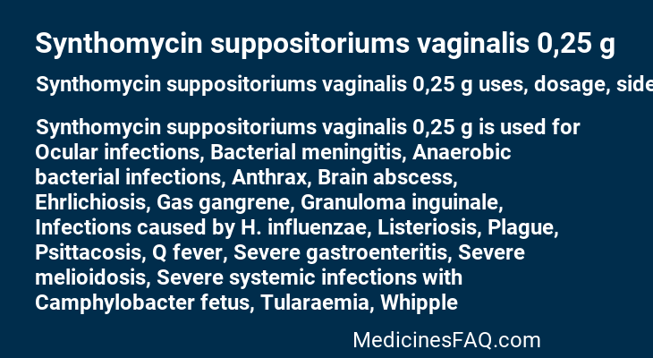 Synthomycin suppositoriums vaginalis 0,25 g