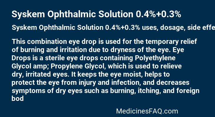 Syskem Ophthalmic Solution 0.4%+0.3%