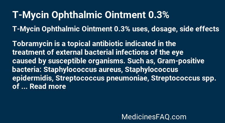 T-Mycin Ophthalmic Ointment 0.3%