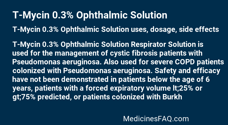 T-Mycin 0.3% Ophthalmic Solution