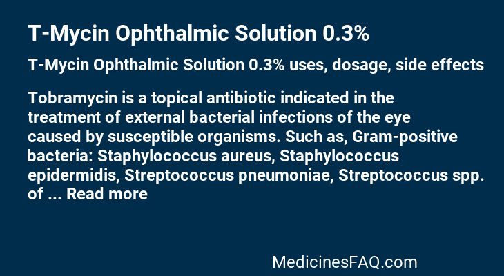 T-Mycin Ophthalmic Solution 0.3%