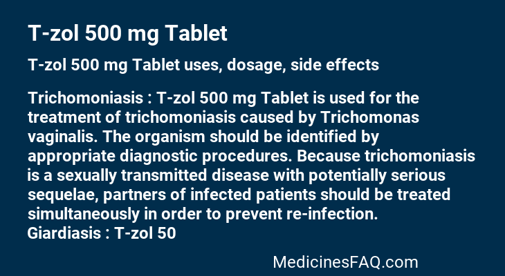 T-zol 500 mg Tablet