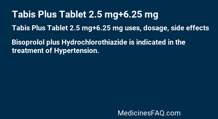 Tabis Plus Tablet 2.5 mg+6.25 mg